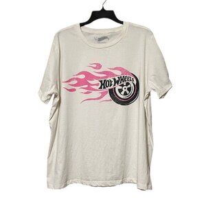 Hot Wheels T-Shirt Off White Racing Classic Crew Neck Short Sleeve Women Plus 2X